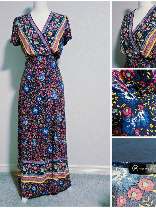 PrettyGarden Dresses & Skirts - PRETTYGARDEN Floral Wrap Maxi Dress M